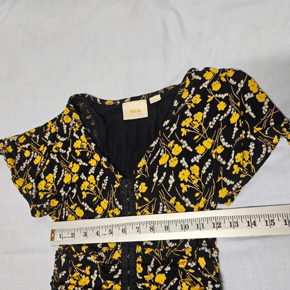 Anthropologie Maeve Breeze Dress Women Size S Black Floral - Picture 10 of 14